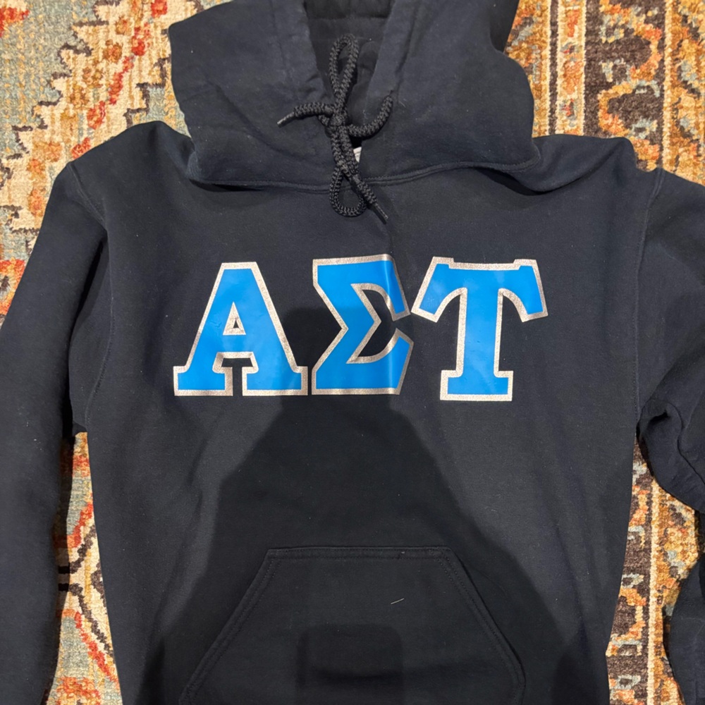 Black & Blue Alpha Sigma Tau Hoodie - Small